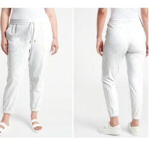 ATHLETA Farallon Jogger Size 26 Plus Pants White Gray Dots Loungewear 3X NEW